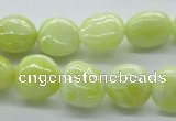 CNG223 15.5 inches 10*14mm nuggets lemon jade gemstone beads