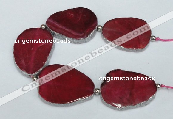 CNG2392 7.5 inches 35*45mm - 45*55mm freeform agate gemstone beads