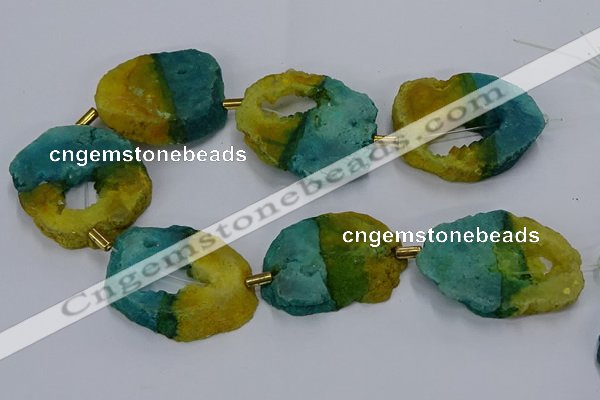 CNG2550 15.5 inches 30*40mm - 45*50mm freeform druzy agate beads