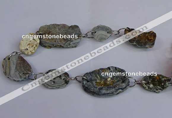 CNG2840 20*25mm - 32*50mm freeform druzy agate beads wholesale