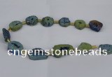 CNG2895 15.5 inches 20*25mm - 25*30mm freeform plated druzy agate beads