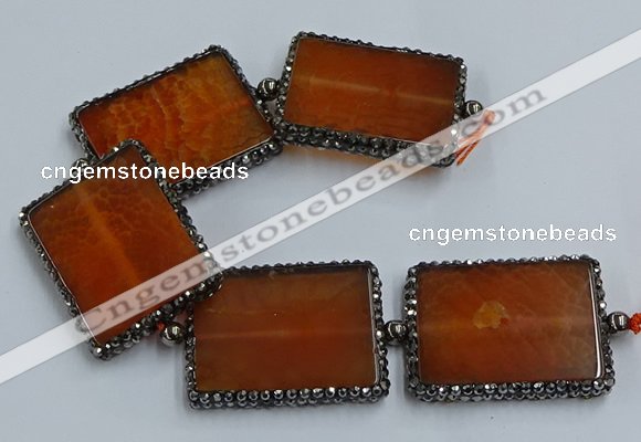 CNG2921 7.5 inches 35*45mm rectangle agate gemstone beads wholesale