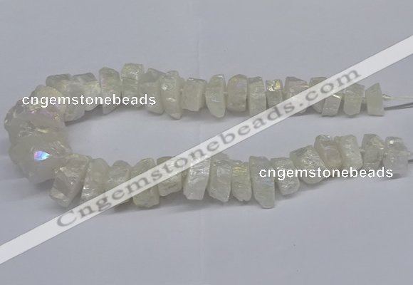 CNG2940 15.5 inches 10*15mm - 20*30mm nuggets plated white crystal beads