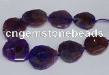 CNG2959 15.5 inches 42*45mm - 45*50mm faceted freeform agate beads