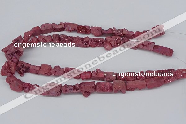 CNG3252 15.5 inches 8*15mm - 11*20mm freeform plated druzy agate beads