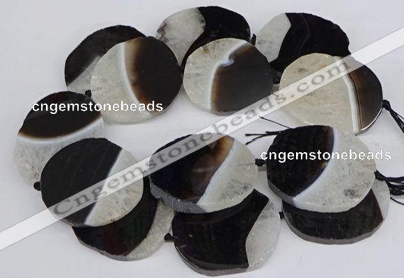 CNG3312 40*45mm - 45*55mm freeform druzy agate gemstone beads