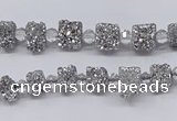 CNG3324 15.5 inches 4*6mm - 8*10mm nuggets plated druzy agate beads