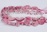 CNG3376 20*30mm - 30*45mm freeform plated druzy agate beads