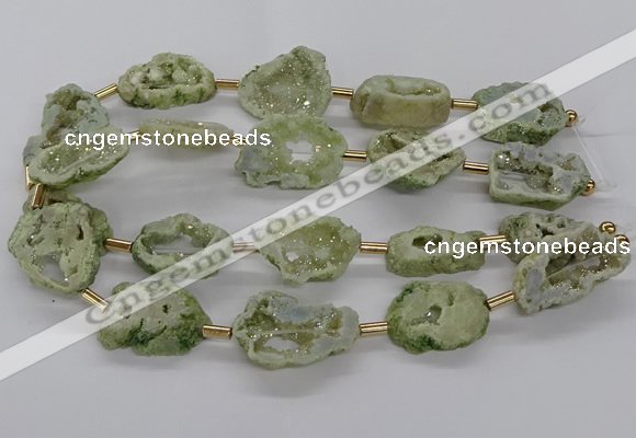 CNG3415 15.5 inches 18*25mm - 30*35mm freeform plated druzy agate beads