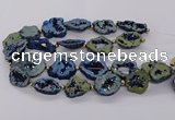 CNG3418 15.5 inches 18*25mm - 30*35mm freeform plated druzy agate beads