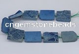CNG3477 15.5 inches 30*40mm freeform plated druzy agate beads
