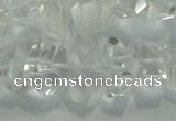 CNG365 15.5 inches 10*20mm faceted nuggets white crystal beads