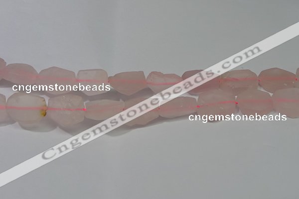 CNG5114 15.5 inches 14*20mm - 18*25mm freeform matte rose quartz beads
