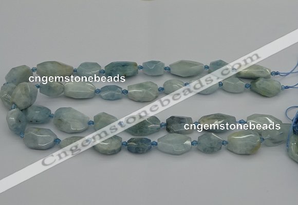 CNG5287 15.5 inches 12*16mm - 15*25mm faceted freeform aquamarine beads