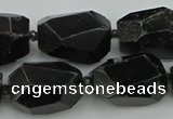 CNG5395 12*16mm - 15*25mm faceted nuggets black tourmaline beads