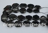 CNG5407 20*30mm - 35*45mm faceted freeform black tourmaline beads