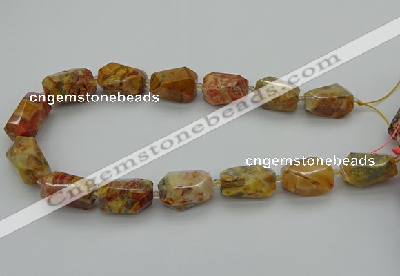 CNG5422 12*16mm - 15*25mm faceted nuggets crazy lace agate beads