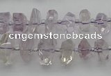 CNG5600 15.5 inches 6*16mm - 8*18mm faceted nuggets amethyst beads