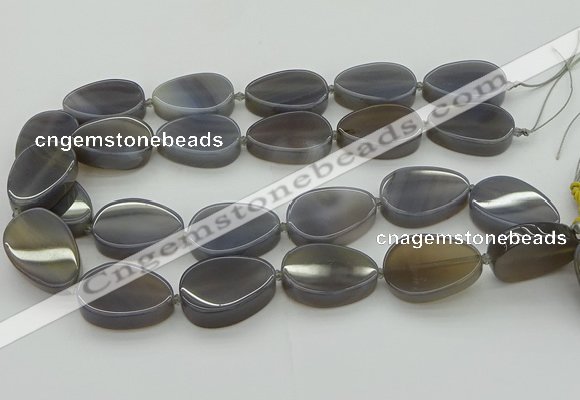 CNG5617 15.5 inches 22*30mm freeform grey agate gemstone beads