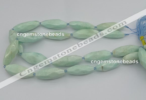 CNG5637 15.5 inches 15*35mm - 18*40mm faceted rice amazonite beads