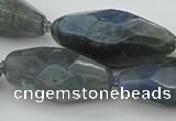 CNG5643 15.5 inches 15*35mm - 18*40mm faceted rice labradorite beads