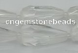 CNG5646 15*35mm - 18*45mm faceted teardrop white crystal beads