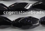 CNG583 15.5 inches 14*33mm faceted nuggets blue goldstone beads