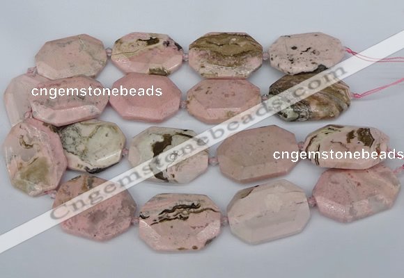CNG5837 15.5 inches 20*30mm - 35*45mm faceted freeform rhodochrosite beads
