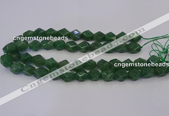 CNG5843 15.5 inches 14*15mm faceted nuggets green strawberry quartz beads