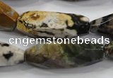 CNG586 15.5 inches 14*33mm faceted nuggets ocean agate beads