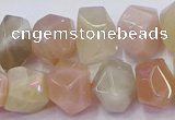 CNG5930 10*14mm - 13*18mm faceted nuggets rainbow moonstone beads