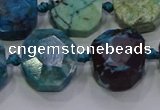 CNG5941 10*14mm - 12*16mm faceted freeform chrysocolla beads