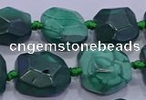 CNG5953 15.5 inches 10*12mm - 10*14mm faceted freeform malachite beads