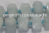 CNG6010 15.5 inches 10*14mm - 12*16mm faceted nuggets white jade beads