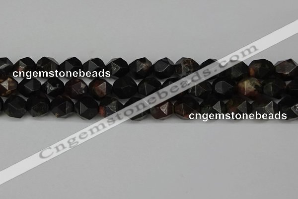 CNG6048 15.5 inches 12mm faceted nuggets plum blossom jade beads