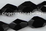 CNG606 12*20mm – 14*24mm faceted nuggets black agate beads