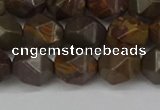 CNG6124 15.5 inches 8mm faceted nuggets coffee jasper beads