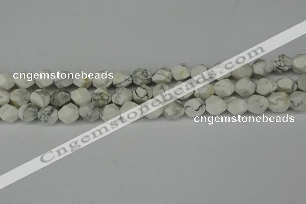 CNG6173 15.5 inches 10mm faceted nuggets white howlite beads