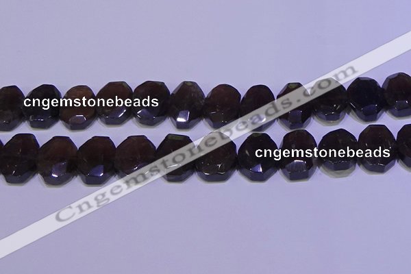 CNG6308 15.5 inches 13*18mm - 15*20mm faceted freeform smoky quartz beads