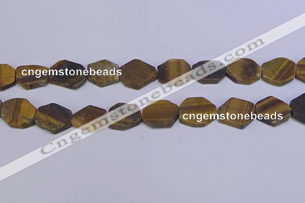 CNG6370 15.5 inches 14*18mm - 16*22mm freeform matte yellow tiger eye beads