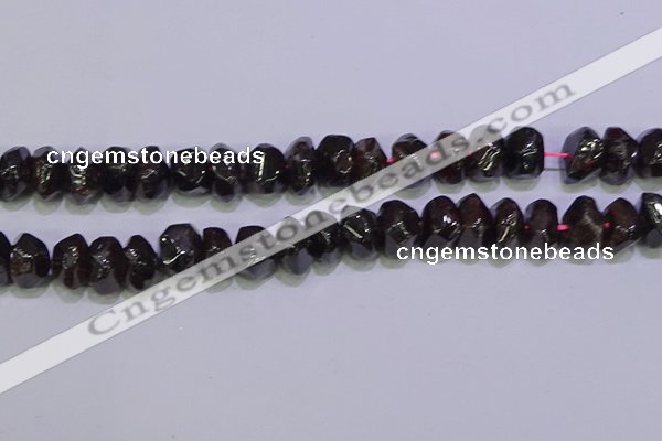 CNG6382 15.5 inches 6*14mm - 8*14mm nuggets red garnet beads
