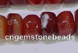 CNG6383 15.5 inches 6*14mm - 8*14mm nuggets red agate beads