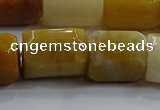 CNG6416 15.5 inches 15*20mm faceted nuggets yellow jade beads