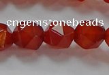 CNG6506 15.5 inches 10mm faceted nuggets red agate beads