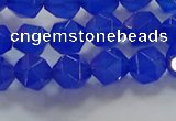 CNG6508 15.5 inches 6mm faceted nuggets blue agate beads
