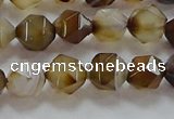 CNG6517 15.5 inches 8mm faceted nuggets line agate beads