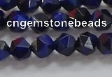 CNG6542 15.5 inches 6mm faceted nuggets blue tiger eye beads