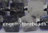CNG6822 15.5 inches 8*12mm - 10*16mm nuggets black rutilated quartz beads