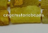 CNG7012 15.5 inches 10*28mm - 12*30mm freeform druzy agate beads