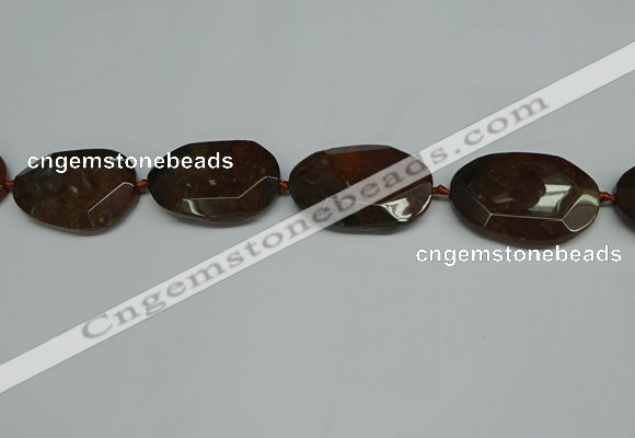 CNG7106 15.5 inches 25*35mm - 35*45mm faceted freeform Indian agate beads